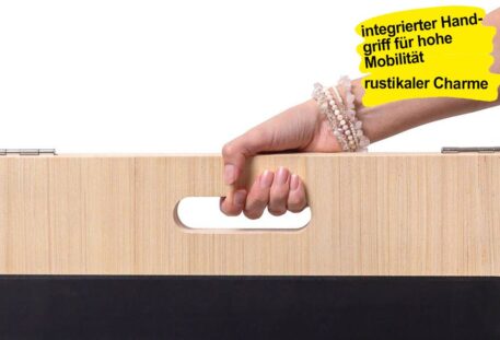 Holz Kundenstopper Kreidetafel COMPENSATO - Tragegriff