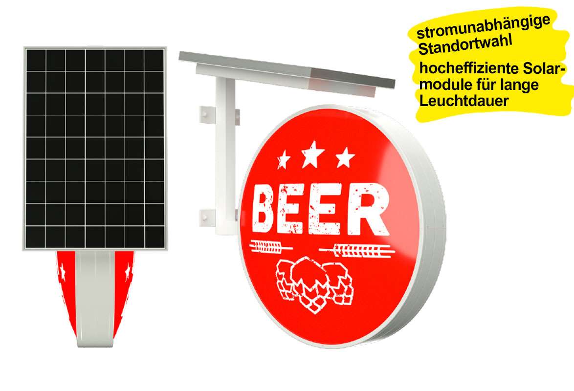 Photovoltaik Außenwerbung BEER – Solarmodul
